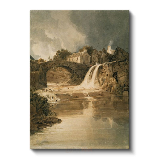 J.M.W. Turner - Taş Köprü ve Şelale Kanvas Tablo