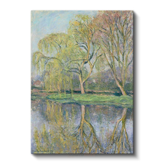 Claude Monet - Bahar Ağaçları ve Göl Kanvas Tablo