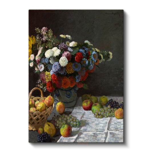 Claude Monet - Çiçekler ve Meyveler Natürmortu Kanvas Tablo