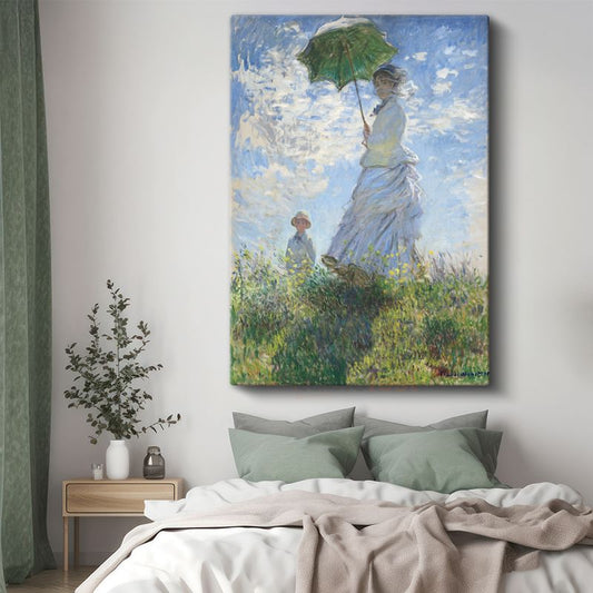 Claude Monet - Şemsiyeli Kadın Kanvas Tablo