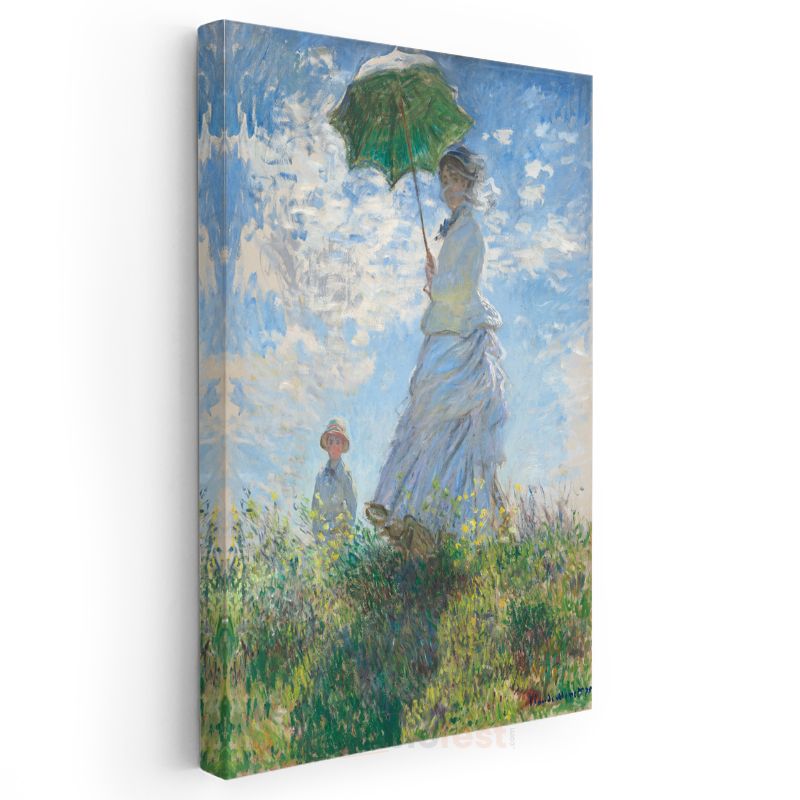Claude Monet - Şemsiyeli Kadın Kanvas Tablo