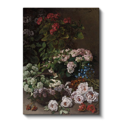 Claude Monet - Bahar Çiçekleri Buketi Kanvas Tablo