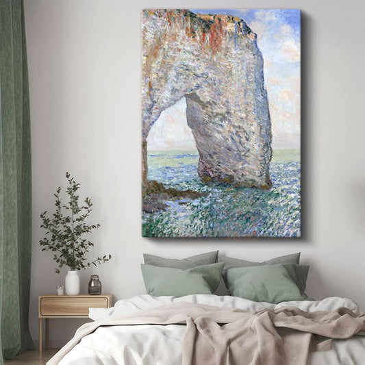 Claude Monet - Étretat'da Manş Denizi Kıyısındaki Kaya Kemeri Kanvas Tablo