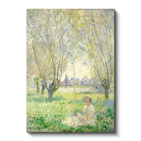 Claude Monet - Söğüt Ağaçları Altında Kadın Kanvas Tablo