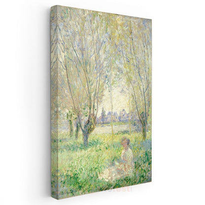 Claude Monet - Söğüt Ağaçları Altında Kadın Kanvas Tablo