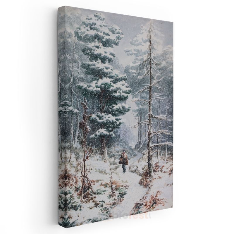 Ivan Shishkin - Kış Ormanında Yolculuk Kanvas Tablo