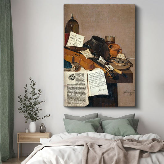 Pieter Claesz - Müzik Aletli Natürmort Kanvas Tablo