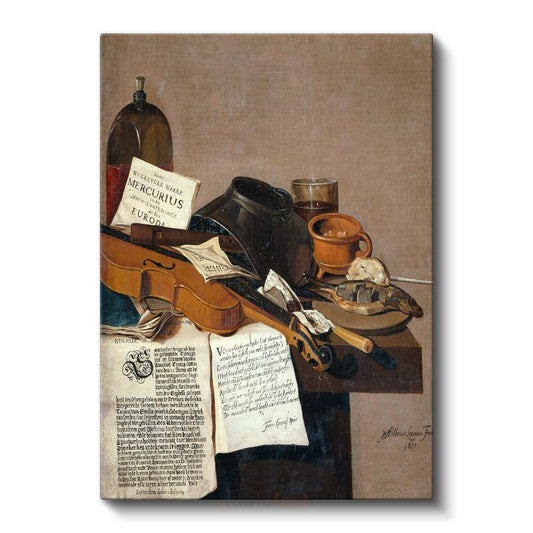 Pieter Claesz - Müzik Aletli Natürmort Kanvas Tablo