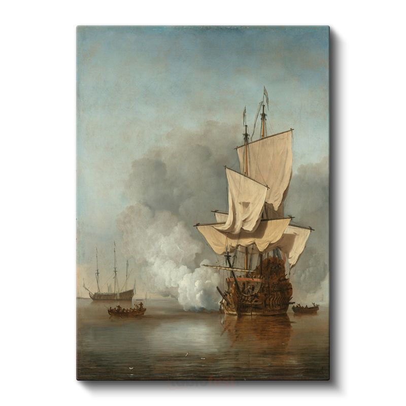 Willem van de Velde - Denizde Yelkenliler Kanvas Tablo