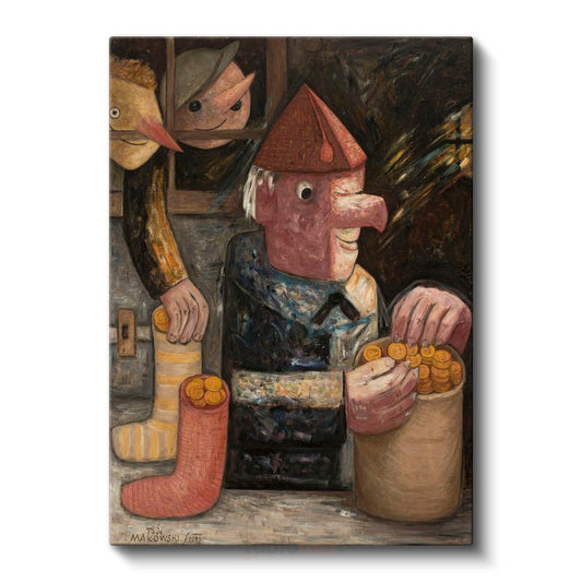 Tadeusz Makowski - Figüratif Sürrealist Kompozisyon Kanvas Tablo