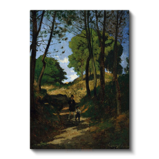 Jean-Baptiste-Camille Corot - Ormanda Yolculuk Kanvas Tablo