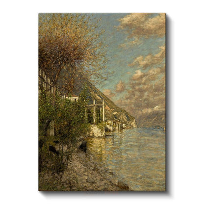 Claude Monet - Göl Kenarı Manzarası Kanvas Tablo