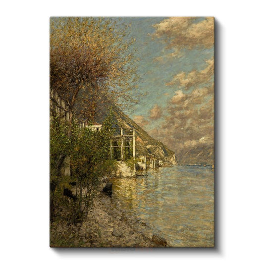 Claude Monet - Göl Kenarı Manzarası Kanvas Tablo