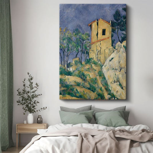 Paul Cézanne - Sarı Ev ve Kayalıklar Kanvas Tablo