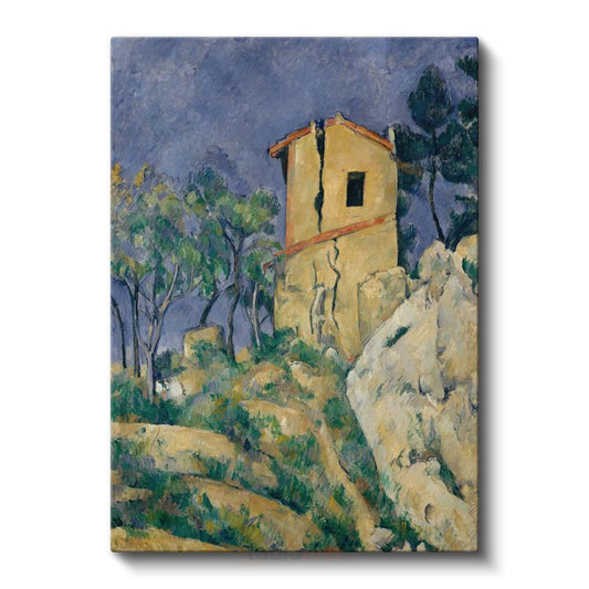 Paul Cézanne - Sarı Ev ve Kayalıklar Kanvas Tablo