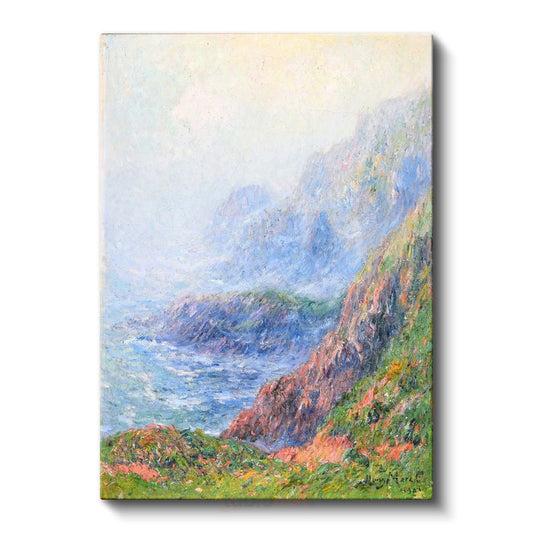 Claude Monet - Sisli Kıyı Manzarası Kanvas Tablo