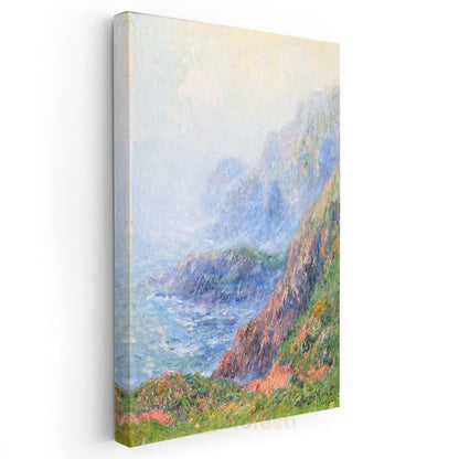 Claude Monet - Sisli Kıyı Manzarası Kanvas Tablo
