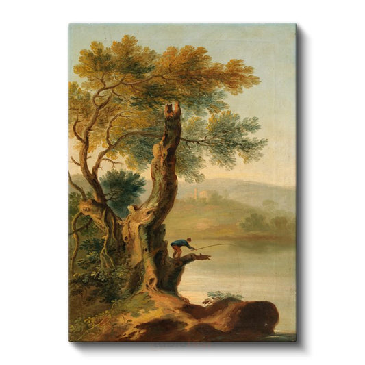 Joseph Mallord William Turner - Göl Kenarında Balıkçı Kanvas Tablo