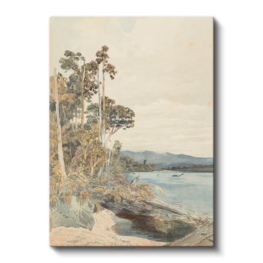 J.M.W. Turner - Nehir Kenarı Manzarası Kanvas Tablo