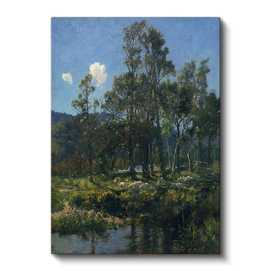 Jean-Baptiste-Camille Corot - Ağaçlık Alanda Koyunlar Kanvas Tablo