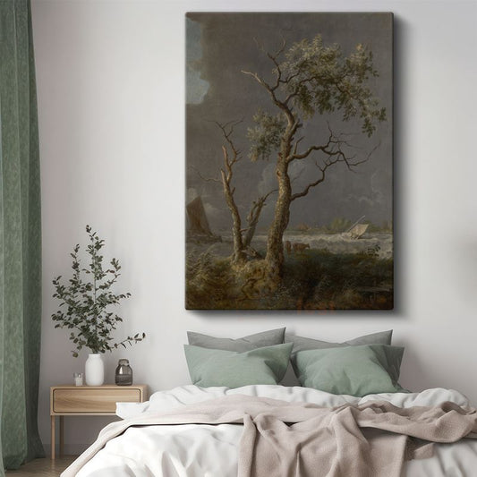 Jacob van Ruisdael - Fırtınalı Deniz Manzarası Kanvas Tablo