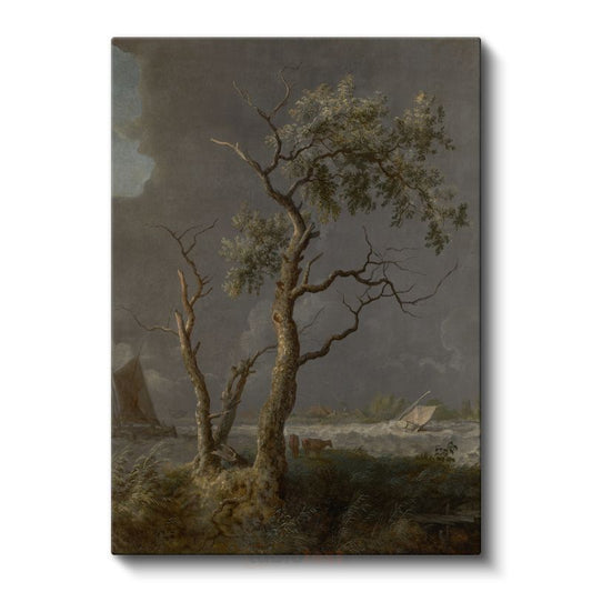 Jacob van Ruisdael - Fırtınalı Deniz Manzarası Kanvas Tablo