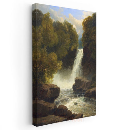 Albert Bierstadt - Şelale Manzarası Kanvas Tablo