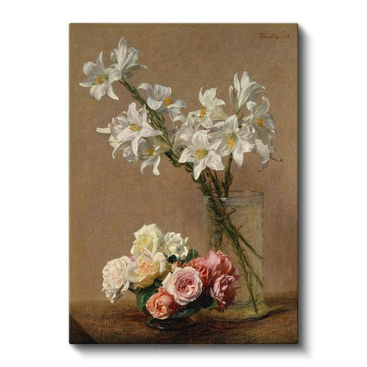 Henri Fantin-Latour - Zambak ve Güller Kanvas Tablo