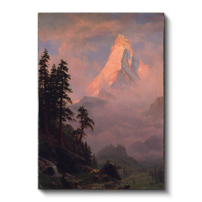 Thomas Moran - Gün Batımında Dağ Kanvas Tablo