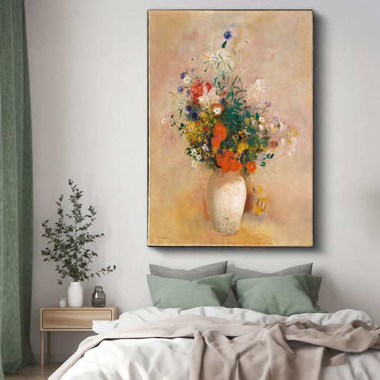Odilon Redon - Vazoda Çiçekler Kanvas Tablo