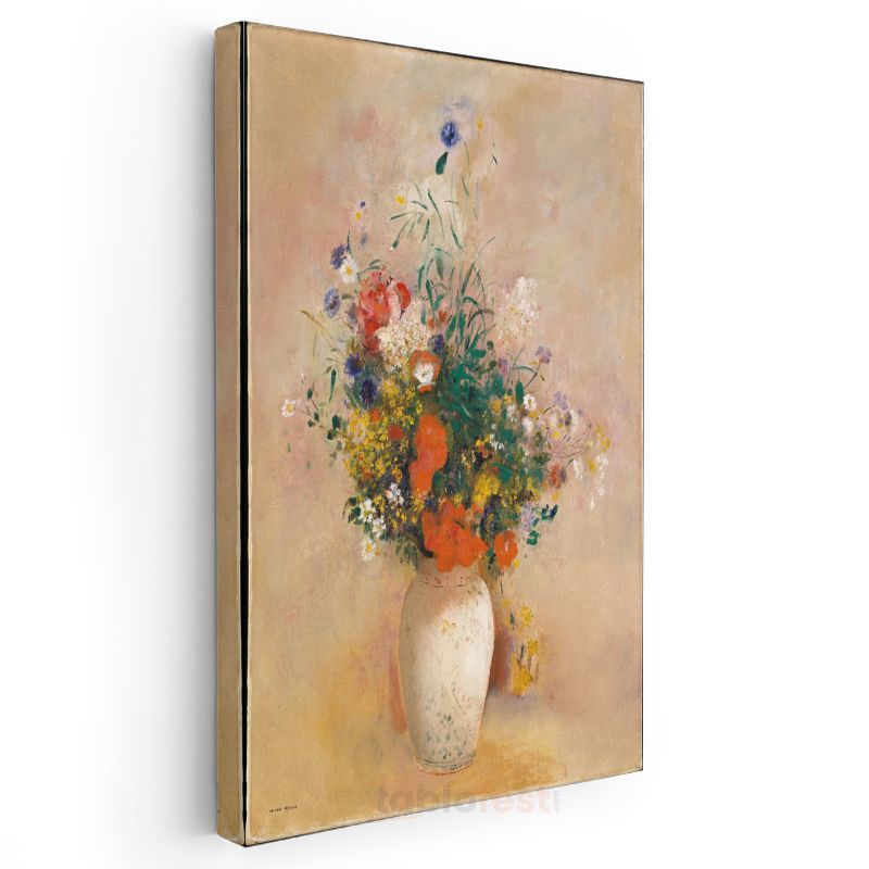 Odilon Redon - Vazoda Çiçekler Kanvas Tablo