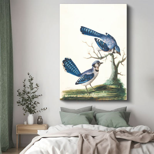 John James Audubon - Mavi Alakargalar Kanvas Tablo