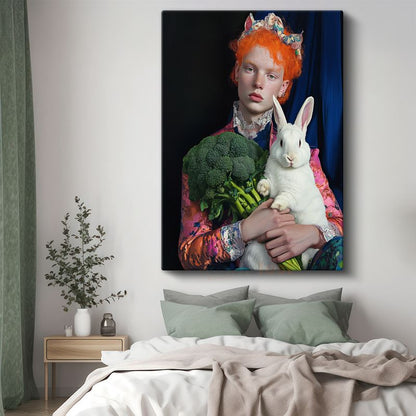 Tim Walker - Tavşanlı Portre Kanvas Tablo