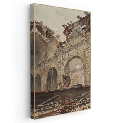 Richard Parkes Bonington - Yıkılan Saray Kanvas Tablo