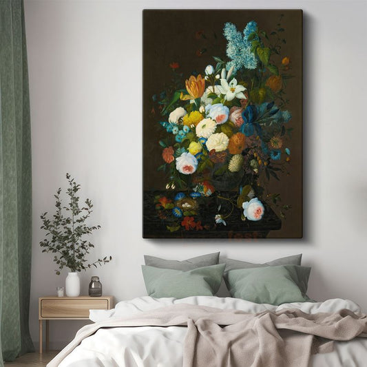 Jan Davidsz de Heem - Bahar Çiçekleri Natürmortu Kanvas Tablo
