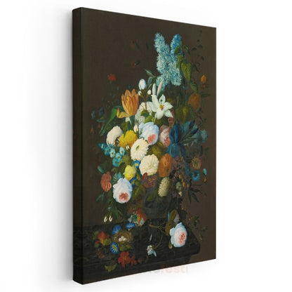 Jan Davidsz de Heem - Bahar Çiçekleri Natürmortu Kanvas Tablo