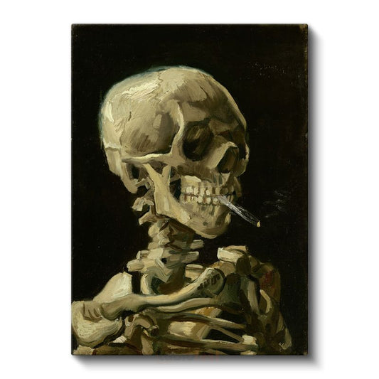 Vincent van Gogh - Sigara İçen Kafatası Kanvas Tablo