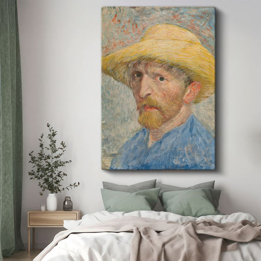 Vincent van Gogh - Hasır Şapkalı Otoportre Kanvas Tablo