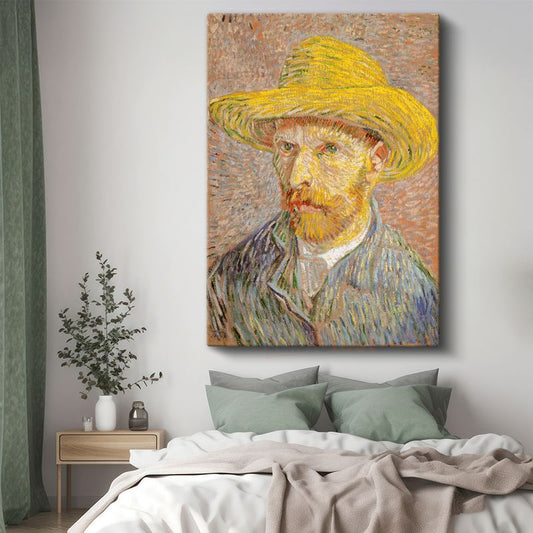 Vincent van Gogh - Sarı Hasır Şapkalı Otoportre Kanvas Tablo