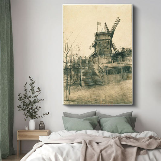 Vincent van Gogh - Le Moulin de Blute-Fin Kanvas Tablo
