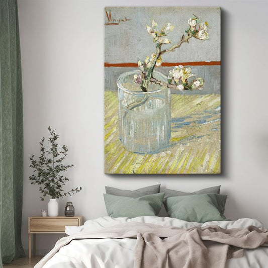 Vincent van Gogh - Bardakta Badem Çiçeği Dalı Kanvas Tablo