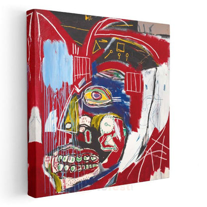 Jean-Michel Basquiat - Kırmızı Maske Kanvas Tablo