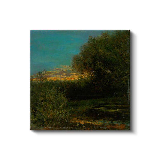 George Inness - Günbatımında Bataklık Kanvas Tablo