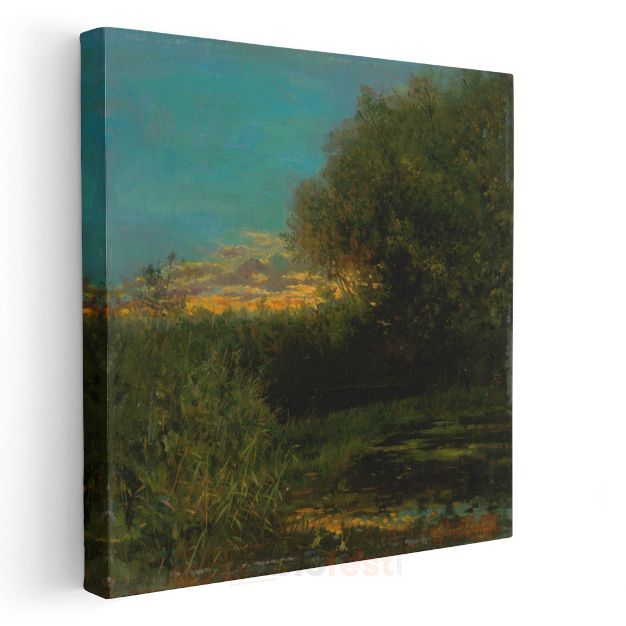 George Inness - Günbatımında Bataklık Kanvas Tablo