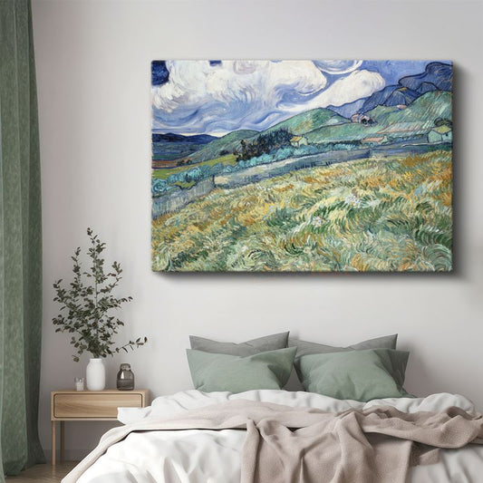 Vincent van Gogh - Buğday Tarlası ve Dağlar Kanvas Tablo