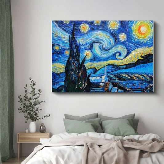 Vincent van Gogh - Yıldızlı Gece Kanvas Tablo