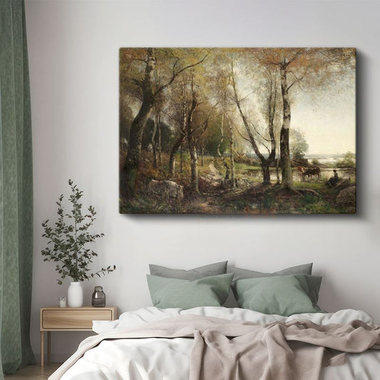 Jean-Baptiste-Camille Corot - Orman Manzarası Kanvas Tablo