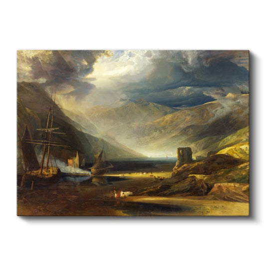 J.M.W. Turner - Dağlık Kıyı Manzarası Kanvas Tablo