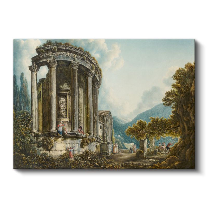 Charles-Louis Clérisseau - Antik Tapınak Manzarası Kanvas Tablo