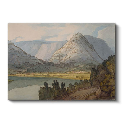 J.M.W. Turner - Dağlık Göl Manzarası Kanvas Tablo